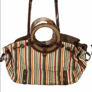 Basic Editions Striped Bag Round Handles & Strap